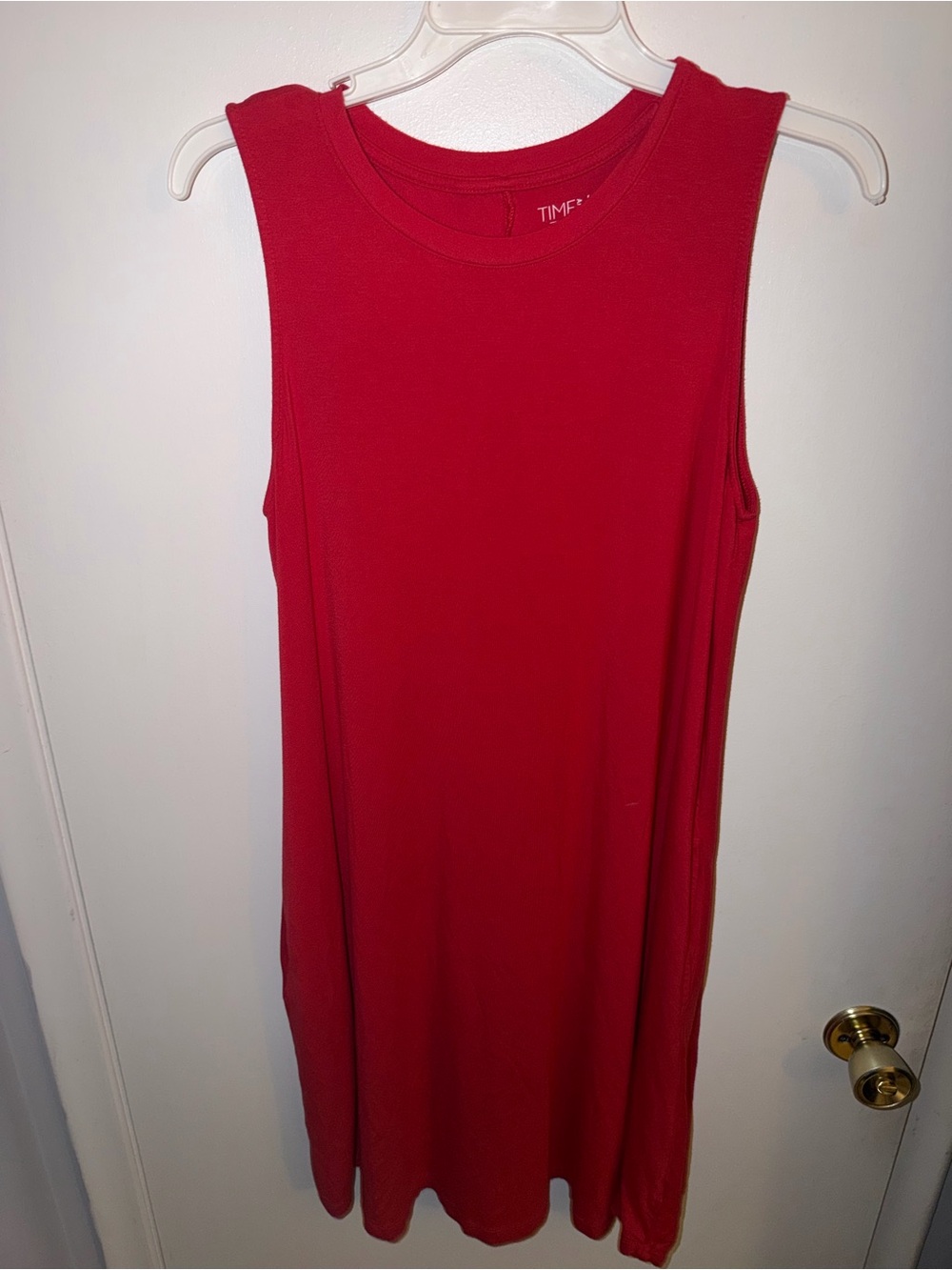 Time and Tru Red Sleeveless Knit Shift Dress size L